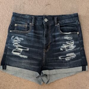 American Eagle Blue Distressed Jean Shorts